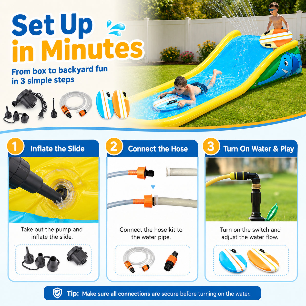 💦Water Park Inflatable Water Slide