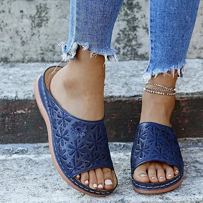 🔥Last Day 50% OFF!!!|Women's Leather Soft Footbed Sandals