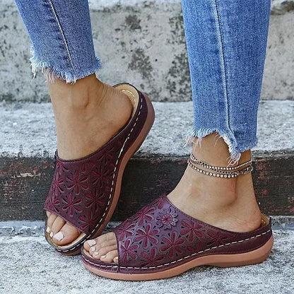 🔥Last Day 50% OFF!!!|Women's Leather Soft Footbed Sandals