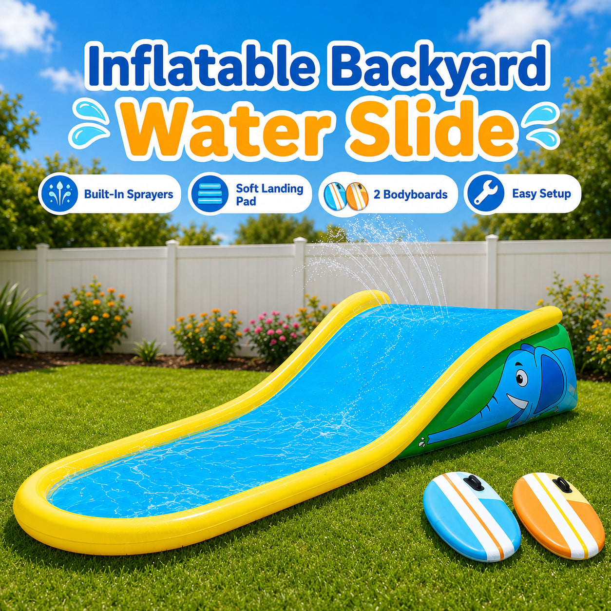 💦Water Park Inflatable Water Slide