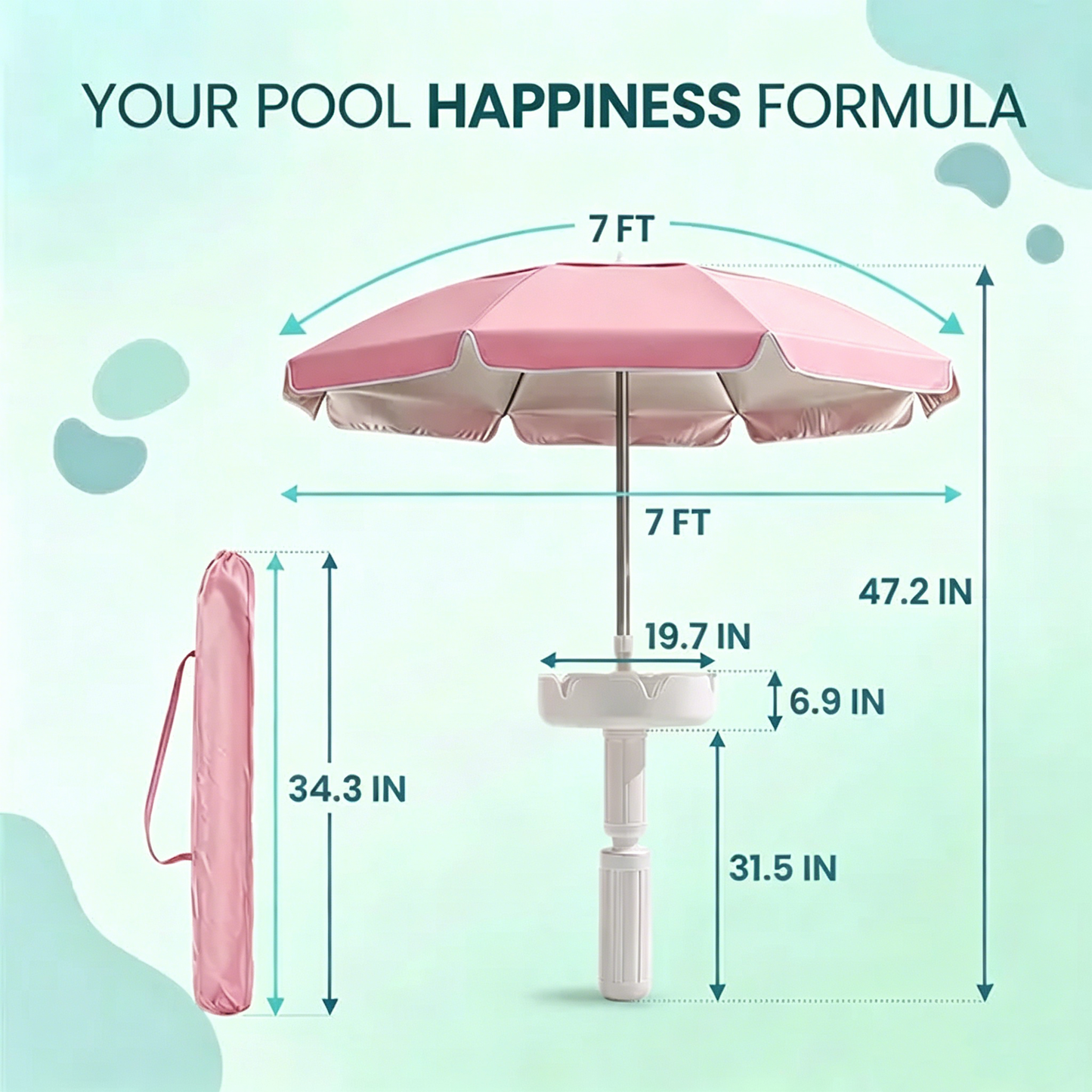 Portable Floating Pool Umbrella Table