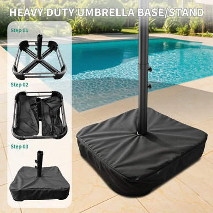 Waterproof Outdoor Umbrella with Weighted Base – LED Light Option