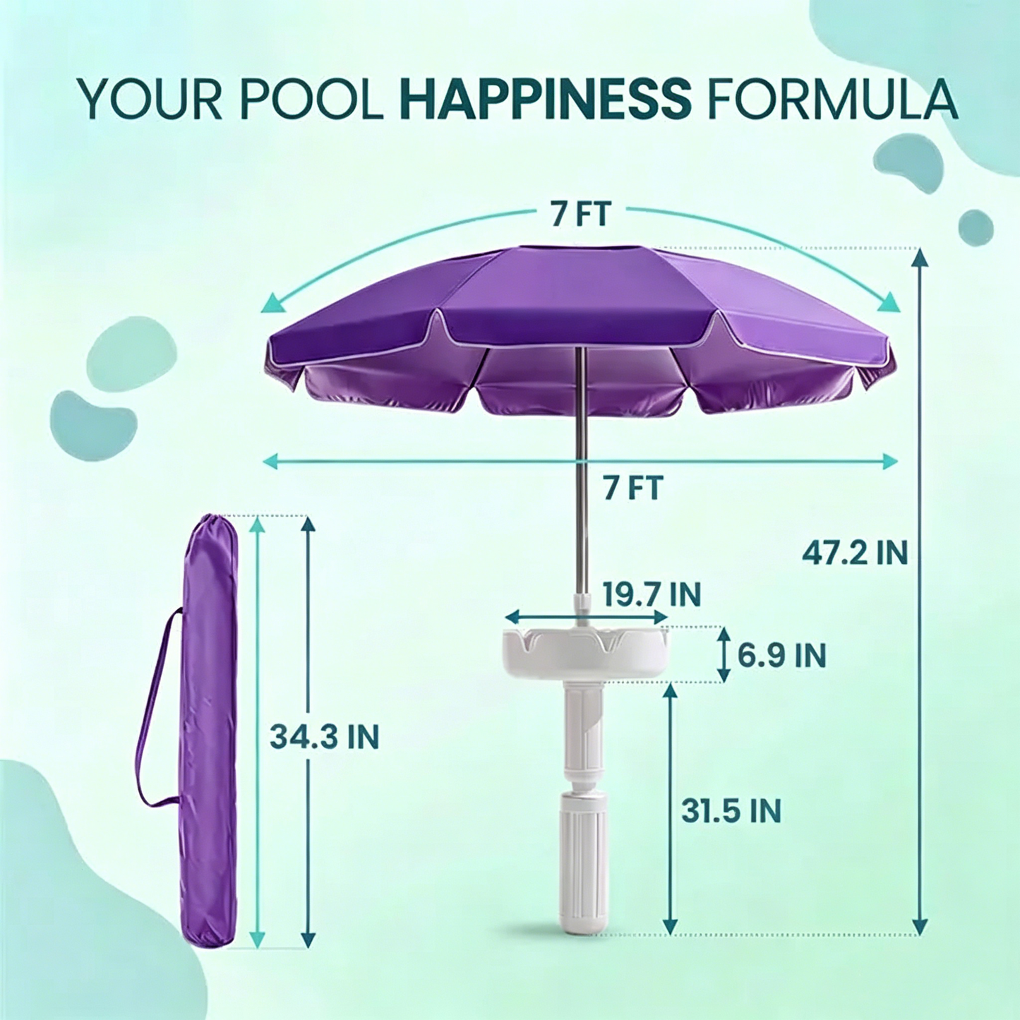 Portable Floating Pool Umbrella Table