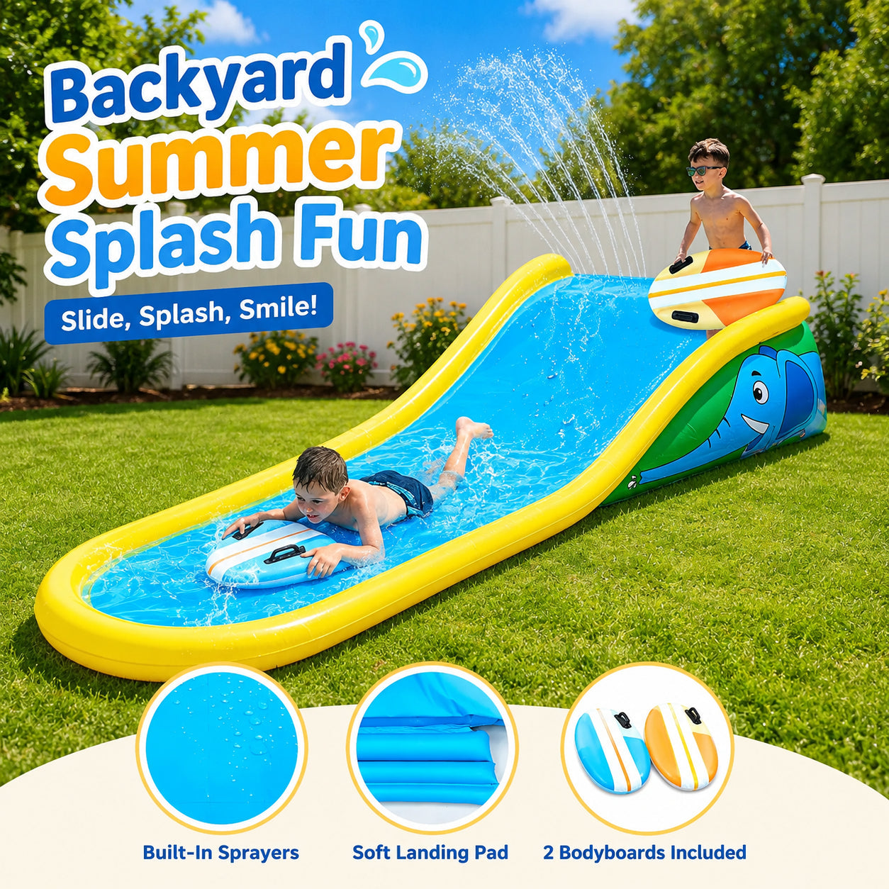 💦Water Park Inflatable Water Slide