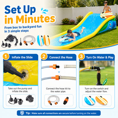 💦Water Park Inflatable Water Slide