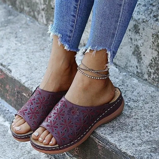 🔥Last Day 50% OFF!!!|Women's Leather Soft Footbed Sandals