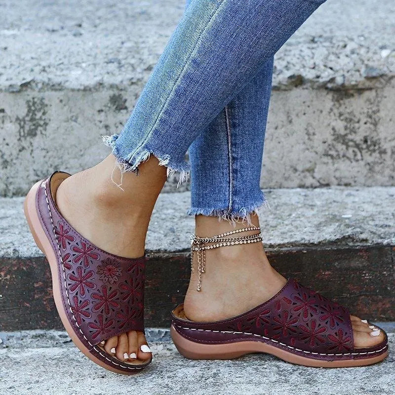 🔥Last Day 50% OFF!!!|Women's Leather Soft Footbed Sandals