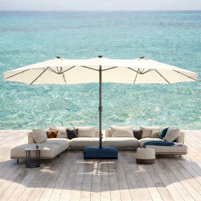 Waterproof Outdoor Umbrella with Weighted Base – LED Light Option