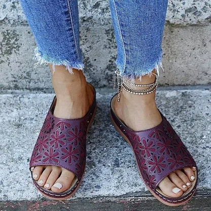 🔥Last Day 50% OFF!!!|Women's Leather Soft Footbed Sandals
