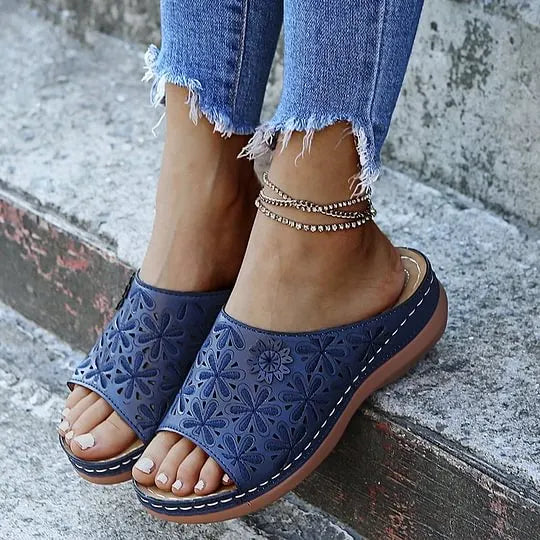 🔥Last Day 50% OFF!!!|Women's Leather Soft Footbed Sandals