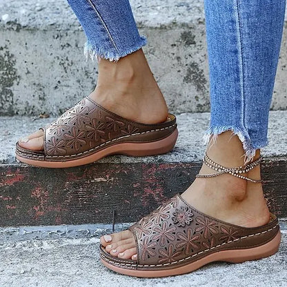 🔥Last Day 50% OFF!!!|Women's Leather Soft Footbed Sandals