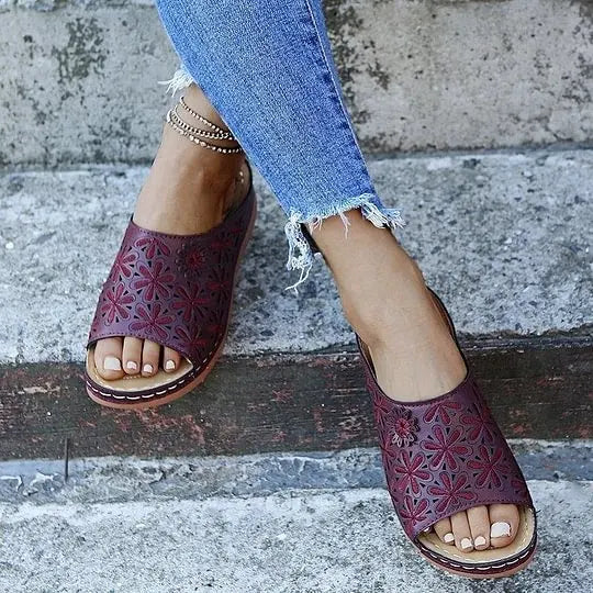 🔥Last Day 50% OFF!!!|Women's Leather Soft Footbed Sandals