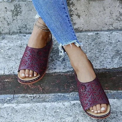 🔥Last Day 50% OFF!!!|Women's Leather Soft Footbed Sandals