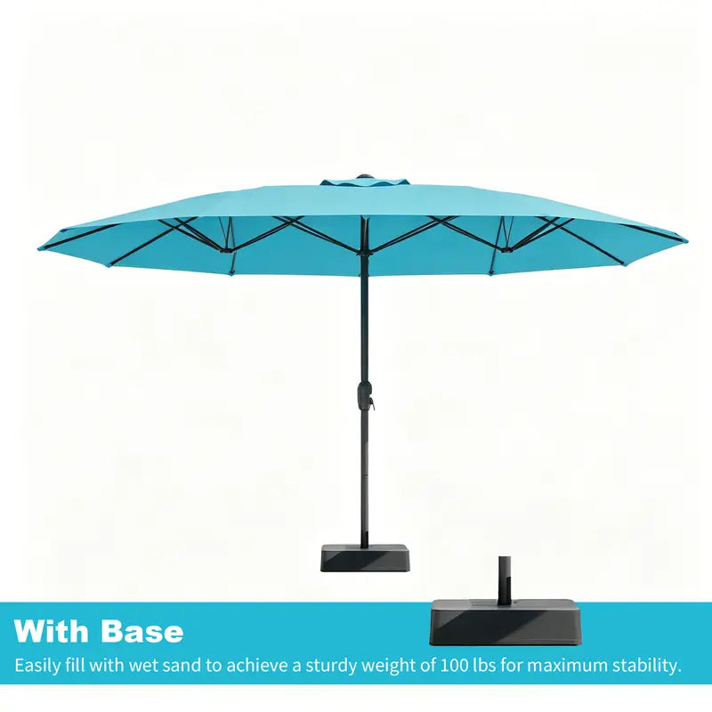 Waterproof Outdoor Umbrella with Weighted Base – LED Light Option