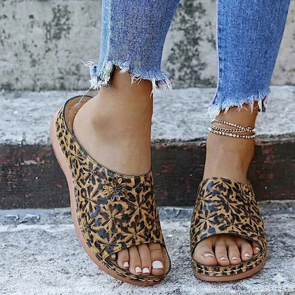 🔥Last Day 50% OFF!!!|Women's Leather Soft Footbed Sandals