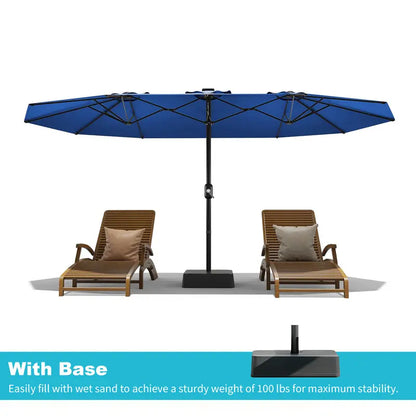 Waterproof Outdoor Umbrella with Weighted Base – LED Light Option