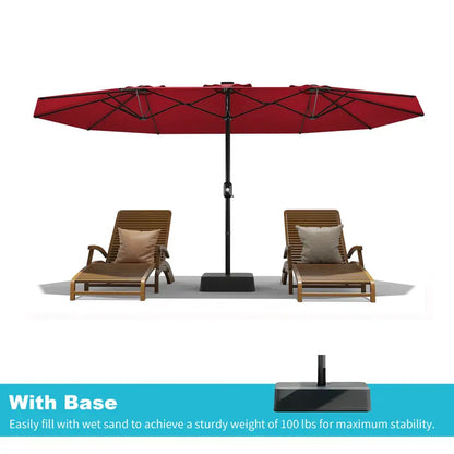 Waterproof Outdoor Umbrella with Weighted Base – LED Light Option