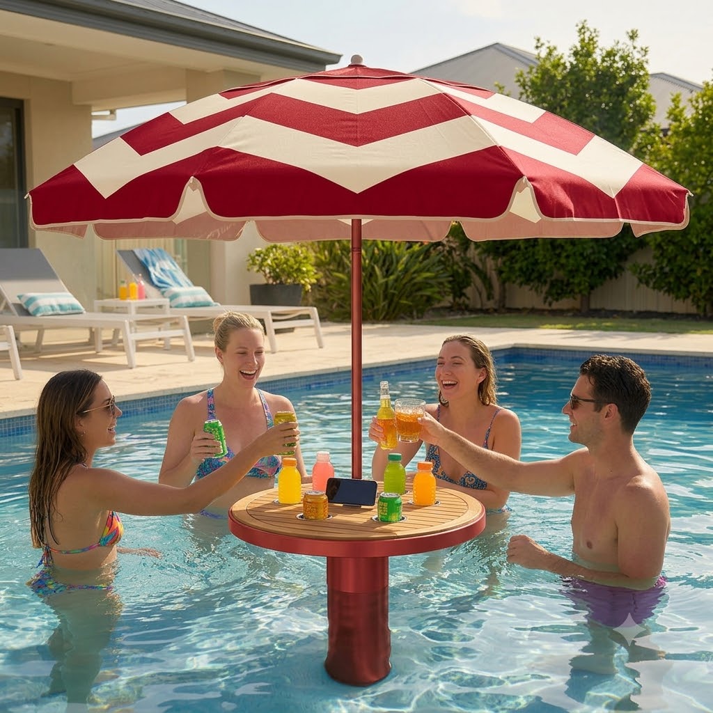 Portable Floating Pool Umbrella Table